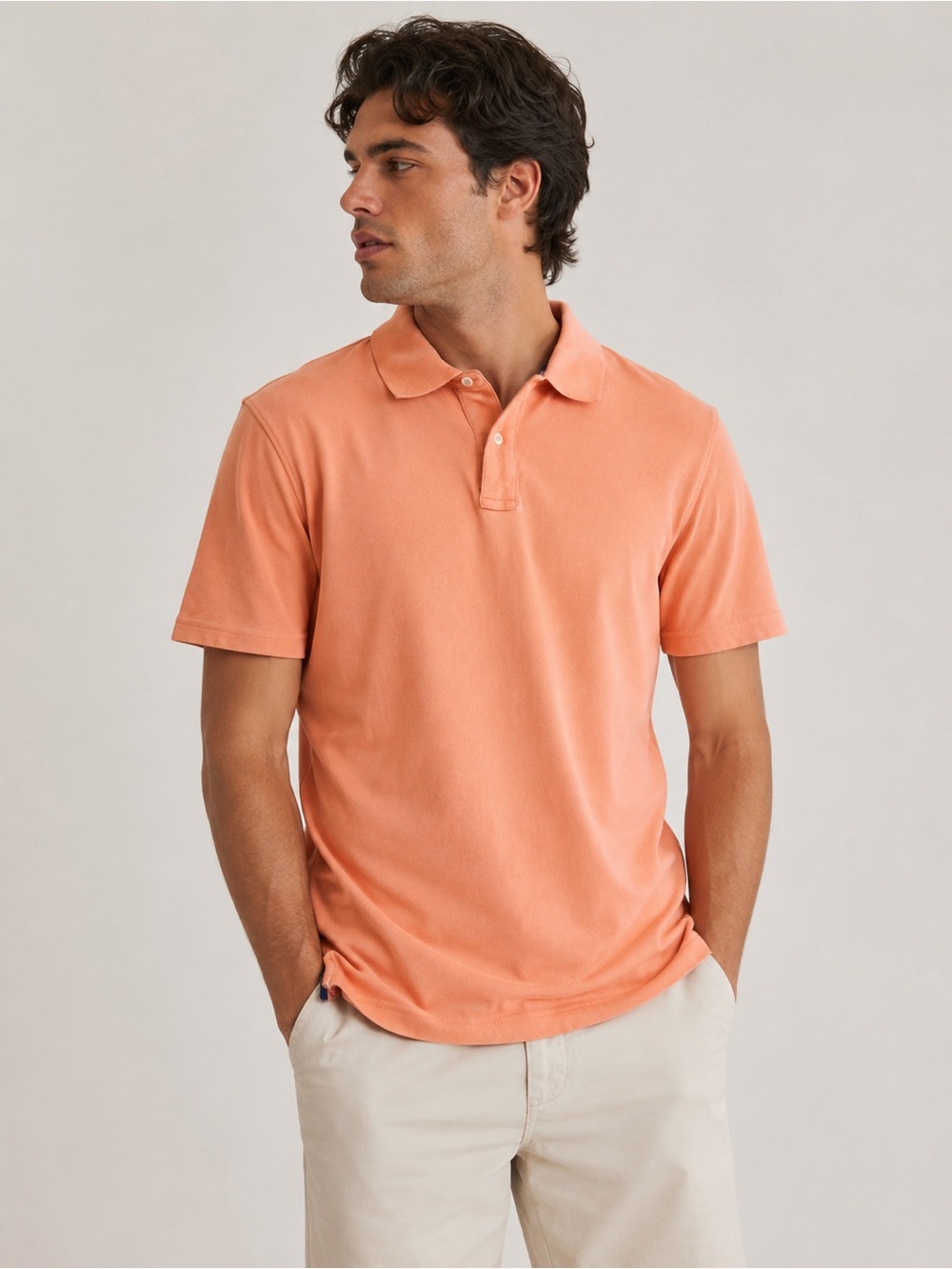 IZOD Men’s XL Salmon Peach‎ Golf Polo Shirt 100% Cotton Short Sleeve Classic